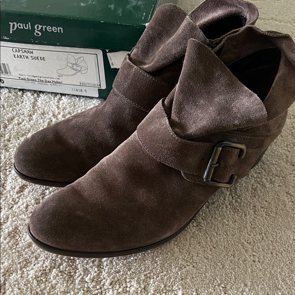 Paul Green Earth Suede Ankle Booties